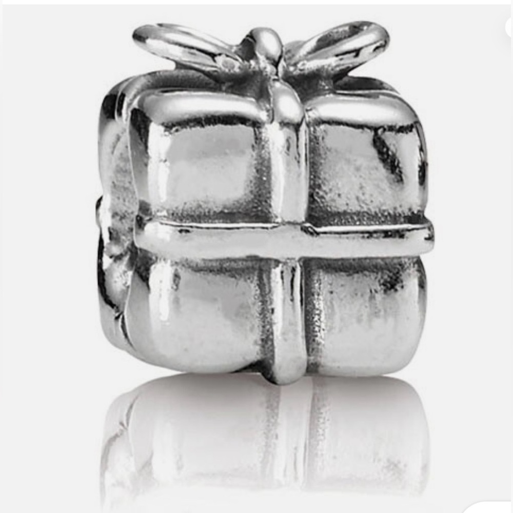 Authentic Retired Pandora Present Gift Box Charm S925Ale Sterling Silver
